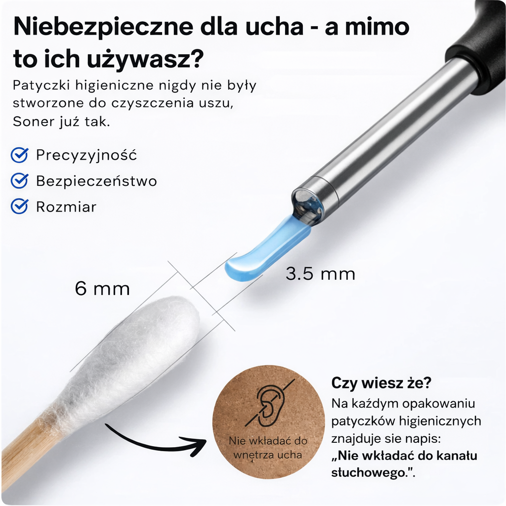 Inteligentny czyścik do uszu